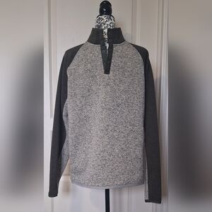 Lucky Brand mens M Navy green & grey sweater